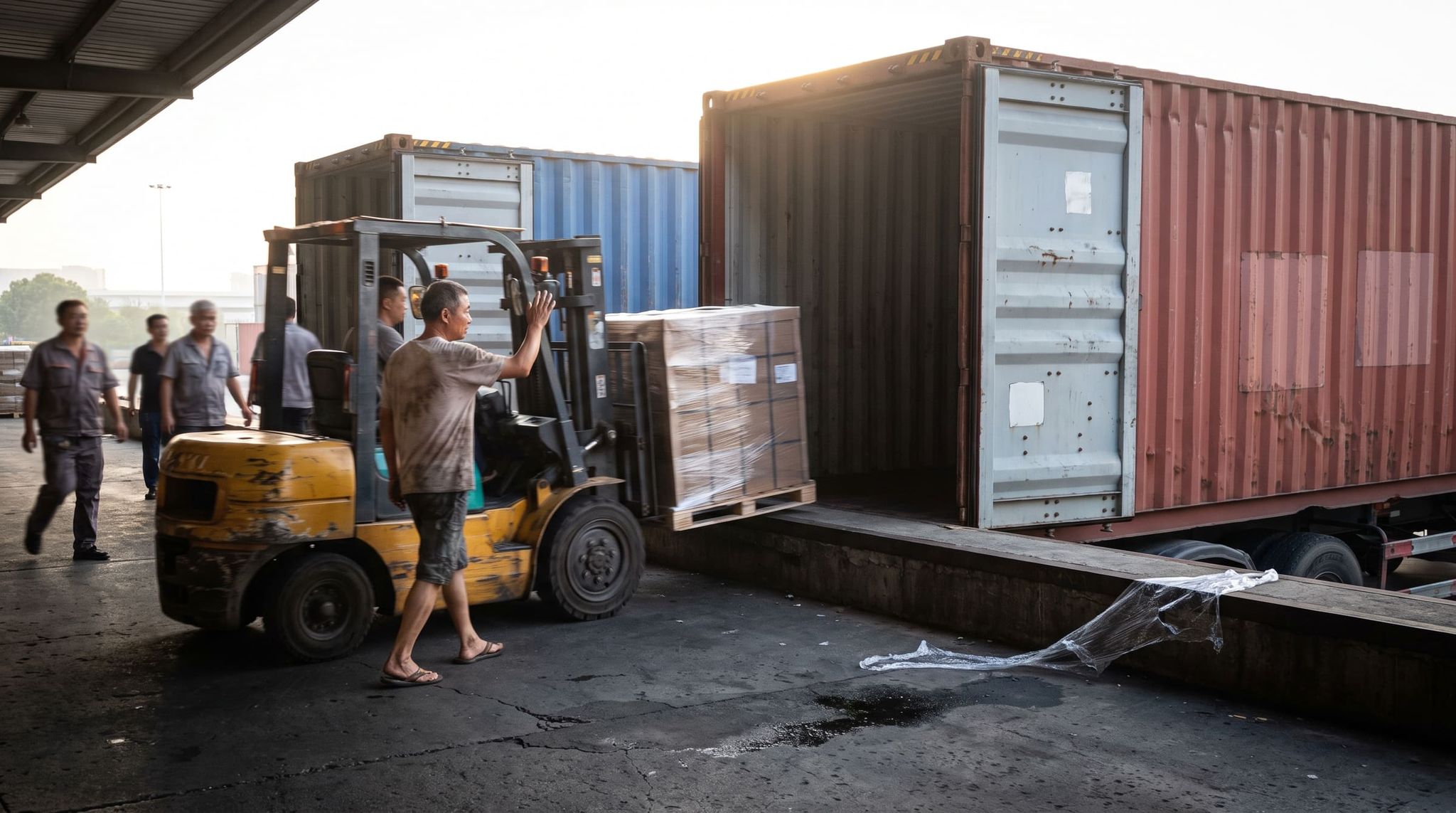 Loading pallets into containers