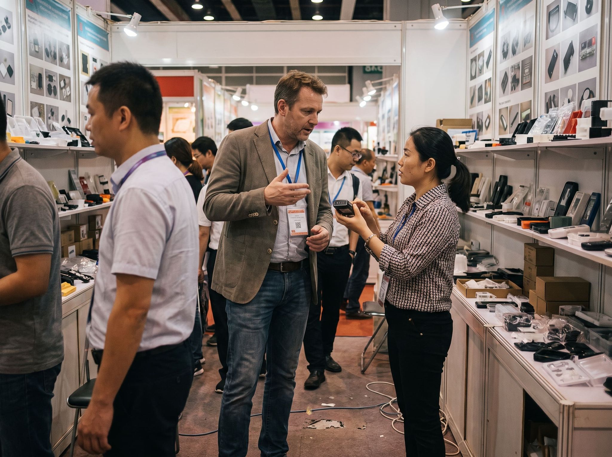 Buyers at a trade show in China